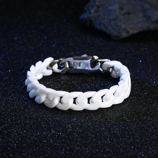Obsidian Ceramic Cuban Bracelet